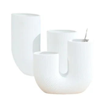 北欧風インスタグラムスタイルLサイズU字型レターストライプセラミック