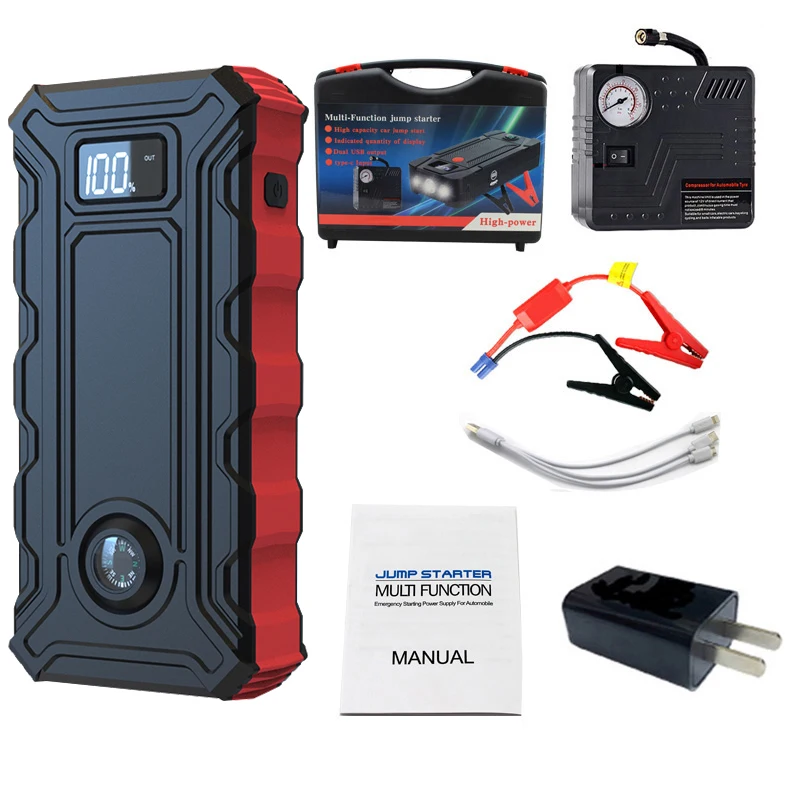 High Quality 12V Peak 1000A Car Starter Portable Multi -Function Vehicle Emergency Tool Factory Wholesales