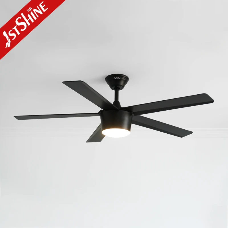 1stshine 52 Inches Ceiling Fan With Light 5 Plastic Blades Black Modern