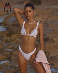 Custom Eco Friendly Fabric Beachwear Women Bikini High Leg Swimwear 2026