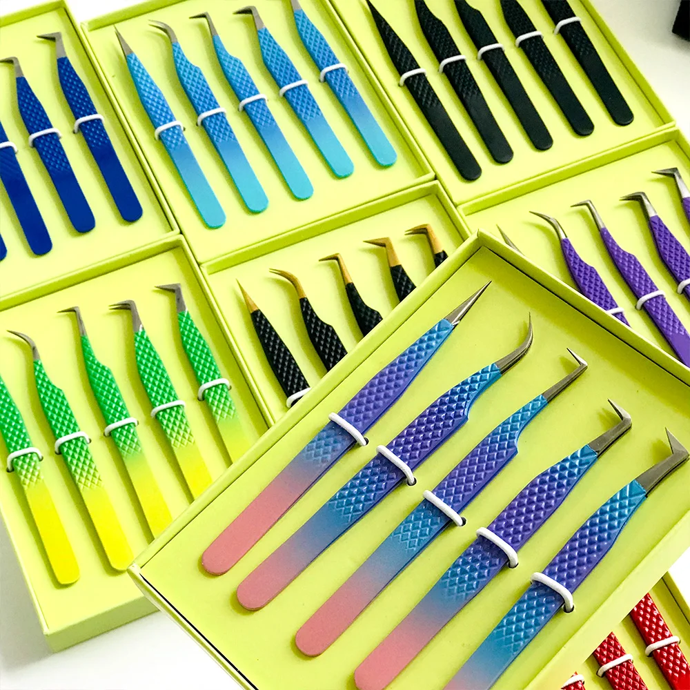 Private Label Volume Tweezers Custom Lash Extension Strong Isolation