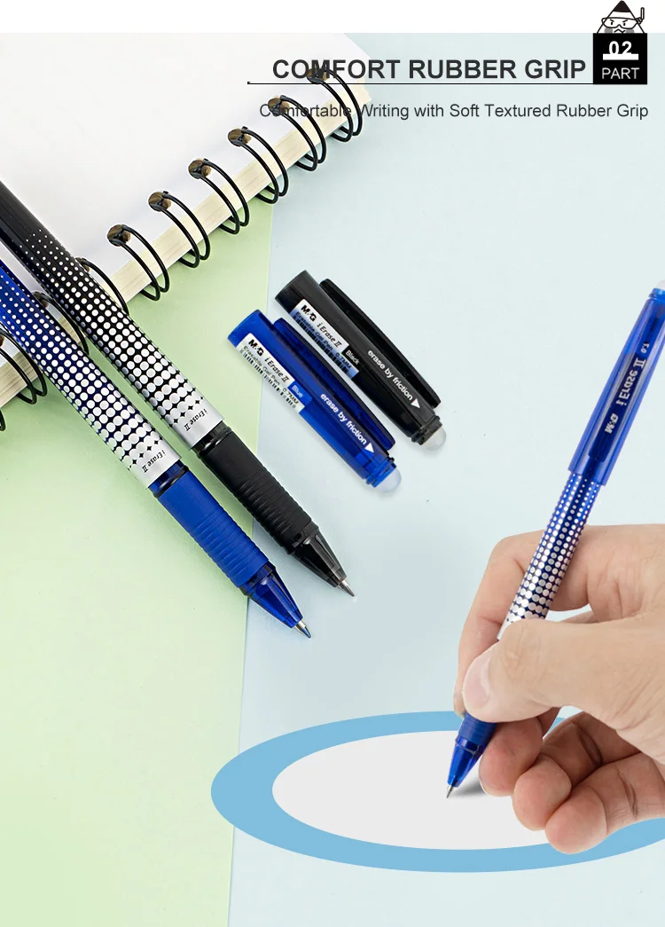 New Technology 0.7mm Black Blue Erasable Gel Pen With Eraser Buy Pen