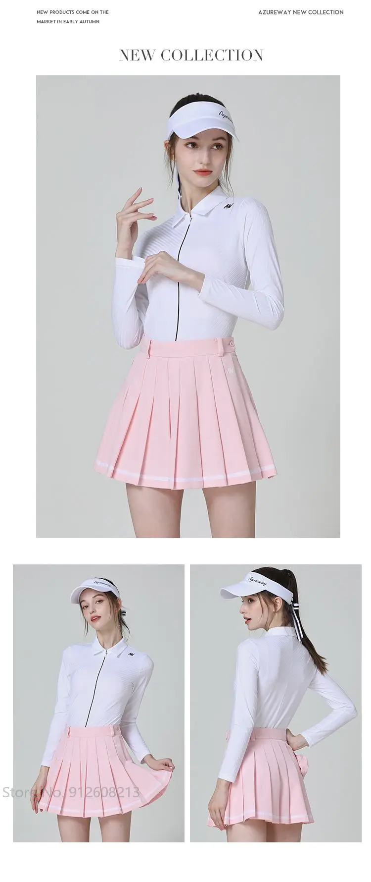 Custom Ladies Golf Culottes Women Golf Pleated Skirts High Waist Tennis