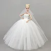 white dress + white veil-clothes only-doll not included