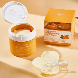 Private Label Skin Care Hydrating Anti Wrinkle Turmeric Brightening Cleansing Daily Facial Cotton Toner Pads