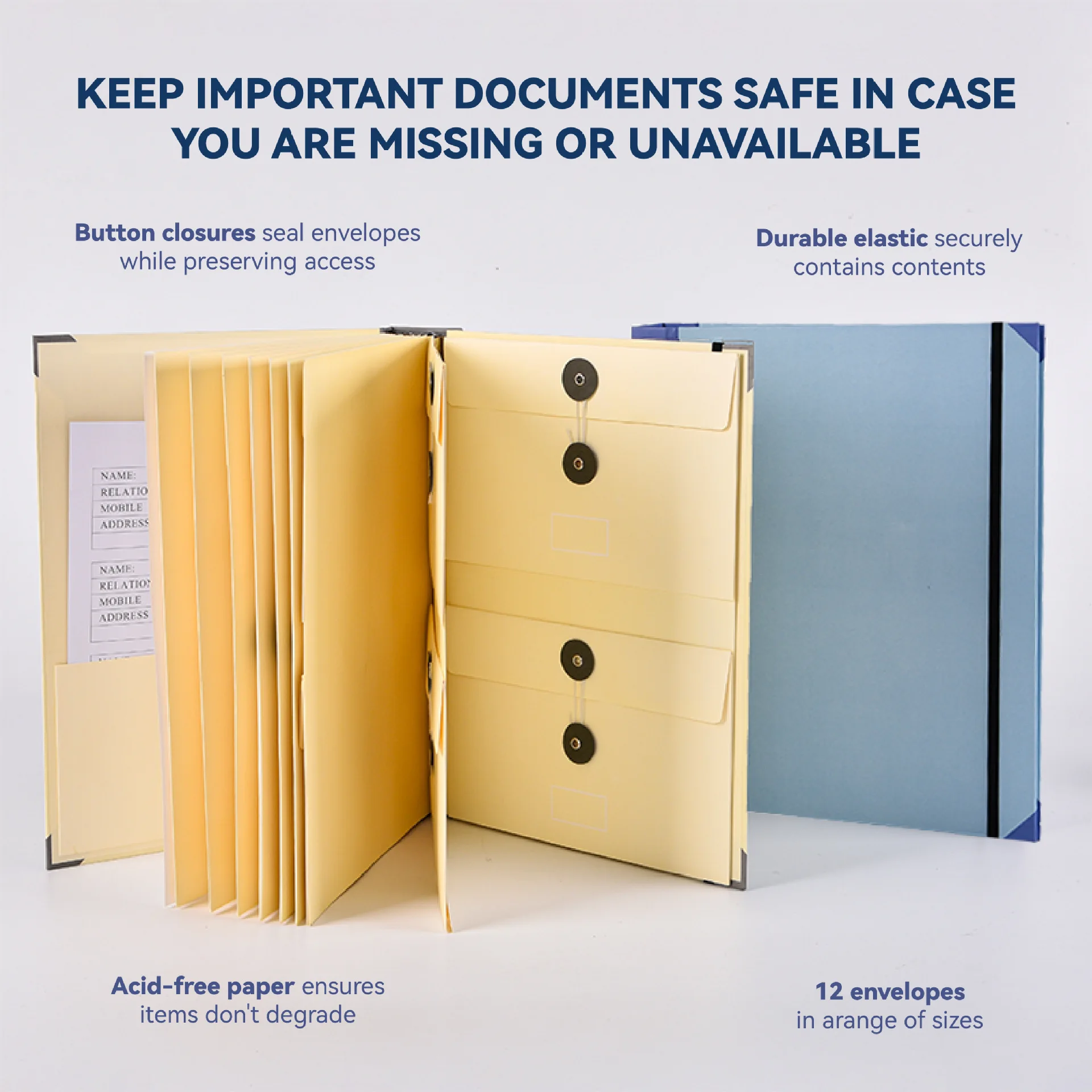 Карман для документов на резинке