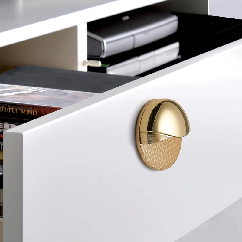 Modern Drawer Shell Pulls Gold Black Zinc Alloy Furniture Hardware Metal Kitchen Cupboard Handle Cabinet Cup Pull Handle