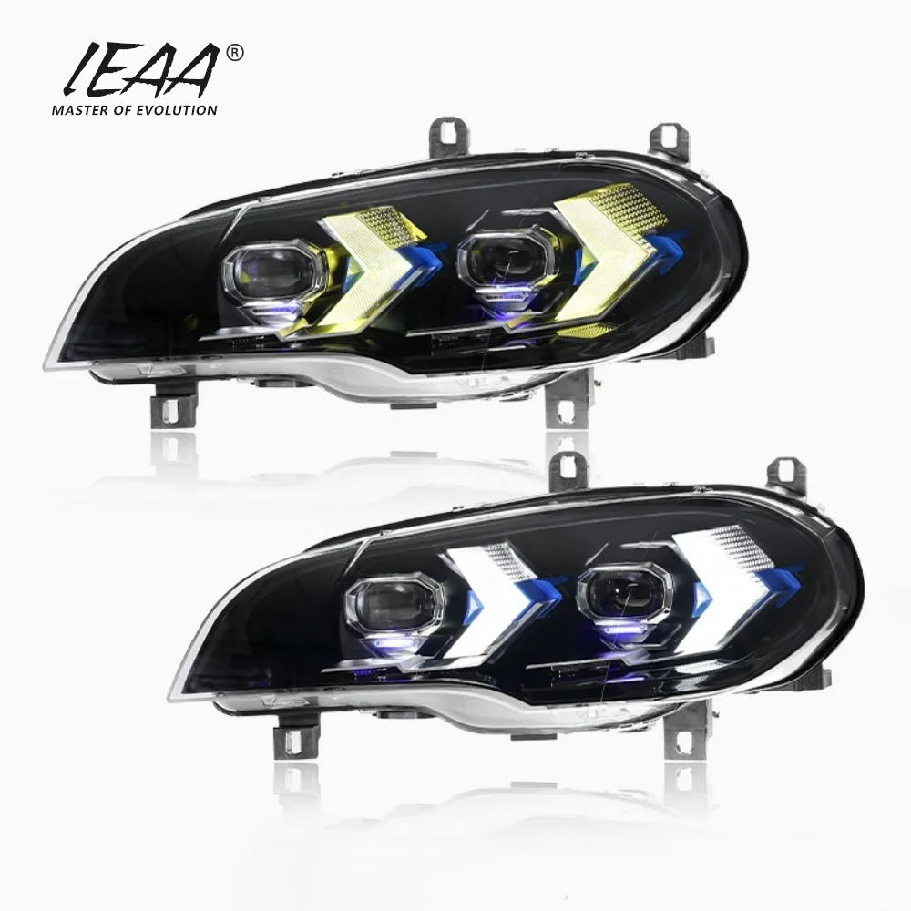 BMW X5 E70 向けLEDヘッドライトアップグレード デュアルDRL 黄色・白色 2007 - 2013年 LEDヘッドライト カーライト