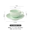 Taza y plato a cuadros de 90 ml, verde jade
