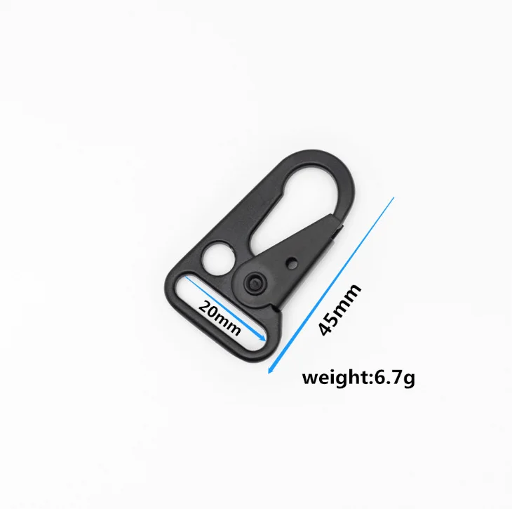 BT-Z025S Zinc Alloy 25mm Olecranon Clasp Matt Black Carabiner Hk Clip Swivel Snap Hook Hk Style