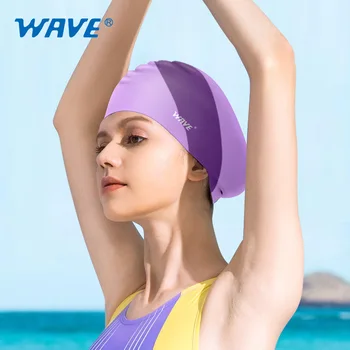 Wave Factory Direct Fashionable Waterproof Silicone Sports Swimming Cap Spandex Universal Ear Protection for Men Women Long Hair