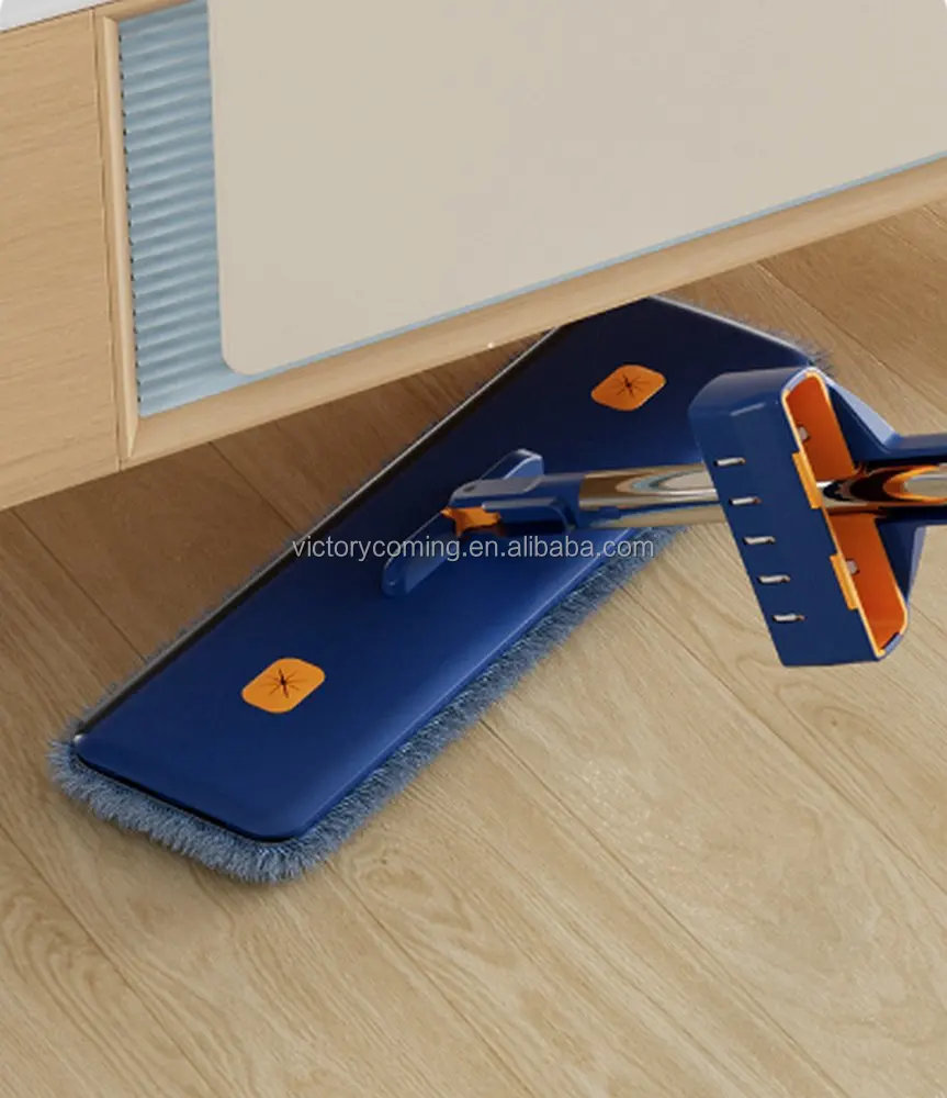 Hands Free Home Floor Cleaning Mop Flat Mop and Bucket Set 2 Reusable Microfiber Mop Pads Included Home Cleaning Supplies