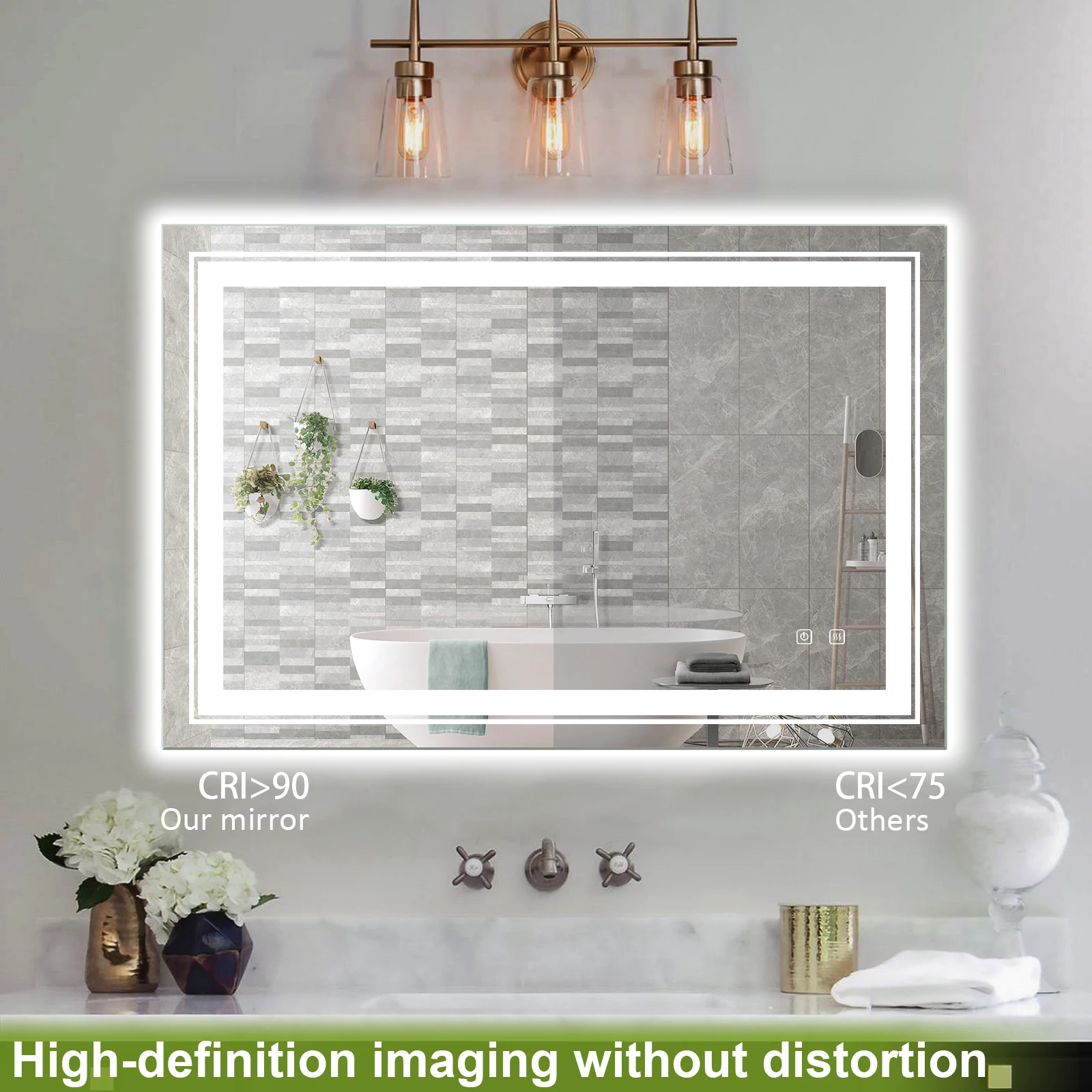 Bathnology Led Smart Bathroom Mirror /smart Touch Screen Anti Fog