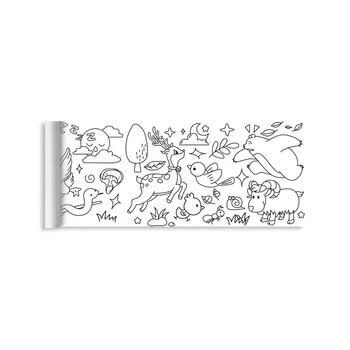 Children's Home Coloring Water Color Sticky Enlightenment Drawing Scroll Graffiti Wall Poster on Home's Paper Scroll