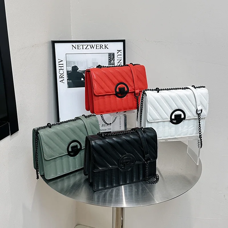 Cross-border Trendy Rhomboid Chain Women’s New Fashion Shoulder Underarm Crossbody Bag High-quality Texture Pu Leather Small