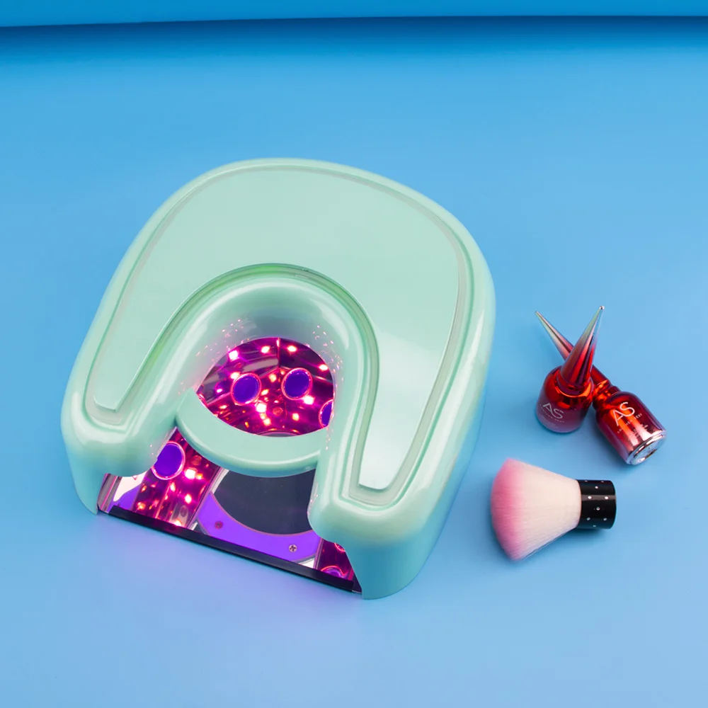 Мини светодиодная лампа для сушки ногтей мощная литиевая батарея 48 Вт Светодиодная акрилового геля розовая световая