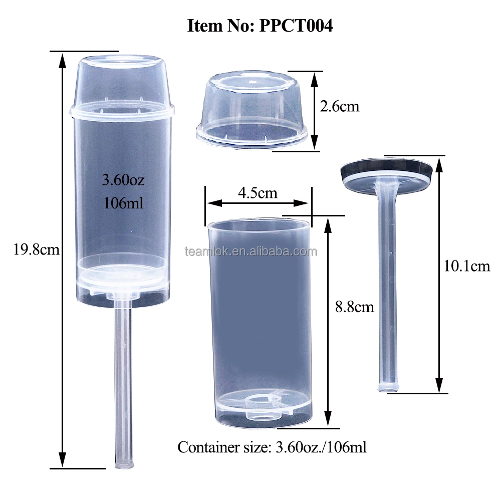 Ppct004 Cake Push Pop Container 106ml/3.60oz With High Lid Clear Ice ...