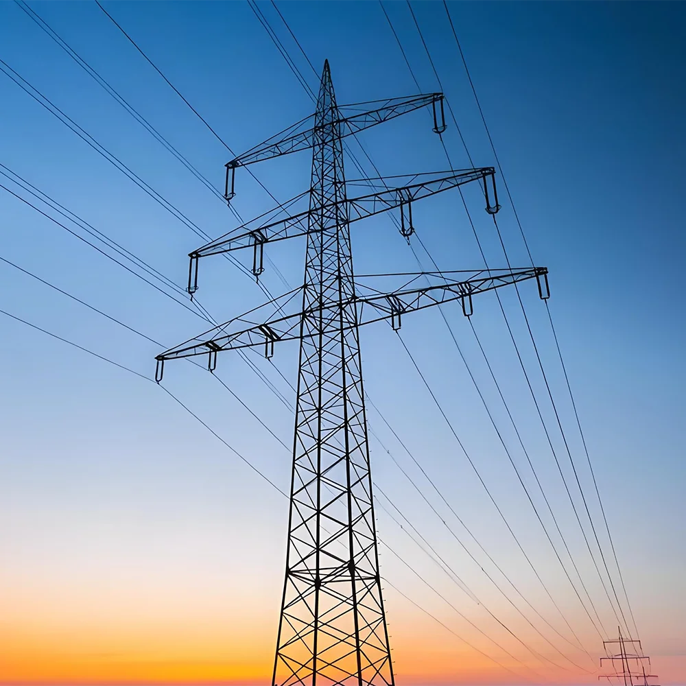 product 200kv double circuit angle steel high voltage transmission line tower with hot dip galvanizing and 50 year service life-0