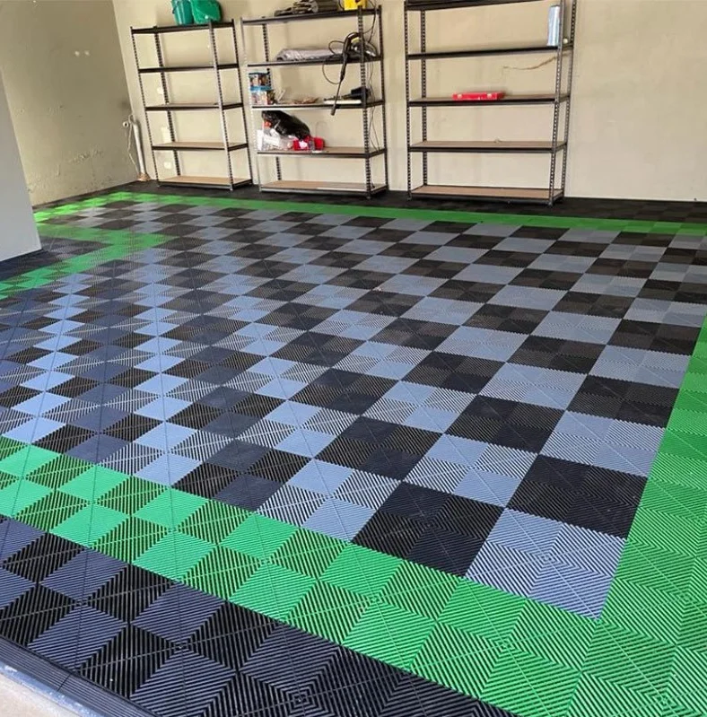 Free Design Anti Slip Plastic PP Interlocking Car Wash Drain Garage Floor Tile for Carwash Garage Floor Mat Grating