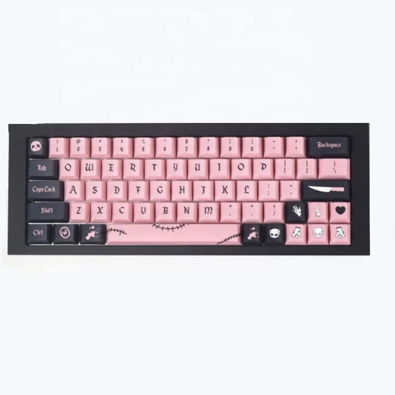 Black Pink PBT Keycaps - Dye Sublimation for Mechanical