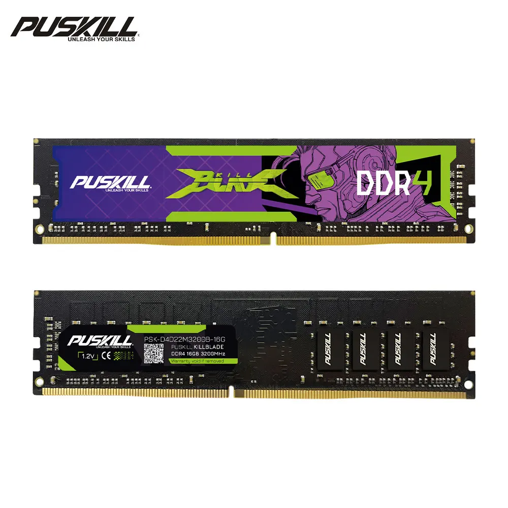 PUSKILL DDR4 RAM 8GB/16GB/32GB 3200MHz Desktop Gaming Memory
