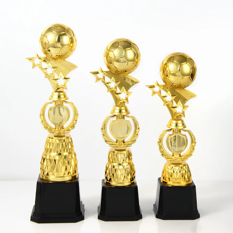 Wholesale Hot Sell High Quality Trophy Cup Soccer Sports Series Trophies Custom Design Golden Plastic Football Trophy