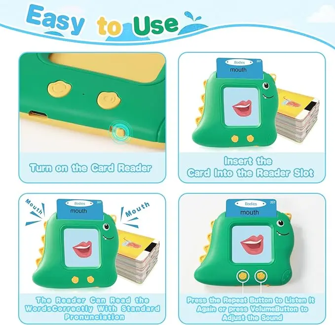Early Smart Educational Toy Chinese English Puzzle Card Machine Battery Operated Plastic Enlightenment for Baby Kids New