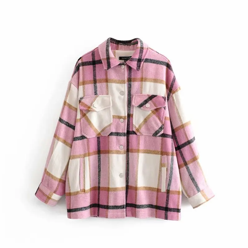 Flannel Multipocket Shirt Pink