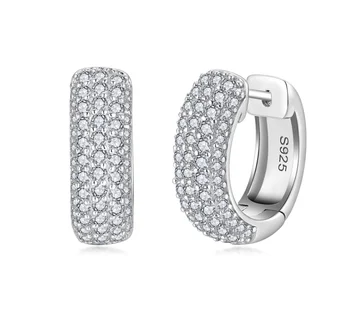 Ruizuan S925 Moissanite Fine Cuff Earrings Dainty Earrings Wholesale Silver 925 Pin Earrings