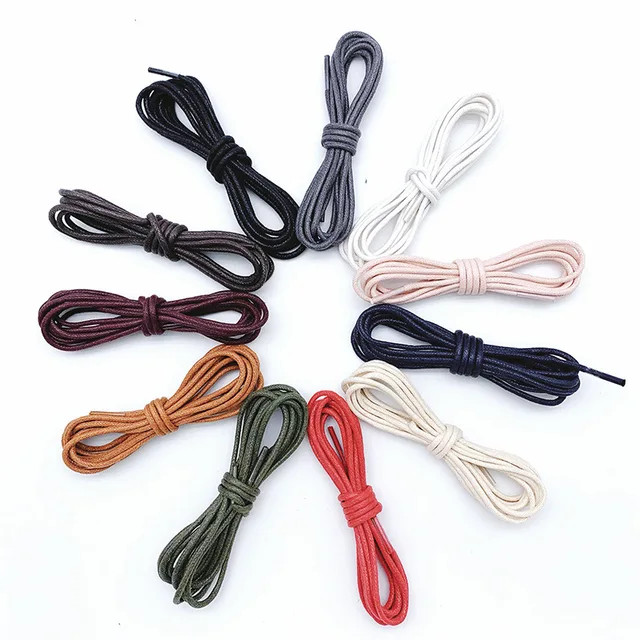 Leather shoes laces quality 2.5mm width 50-180cm round shoe laces 36 colors rope shoelaces for Leather shoes
