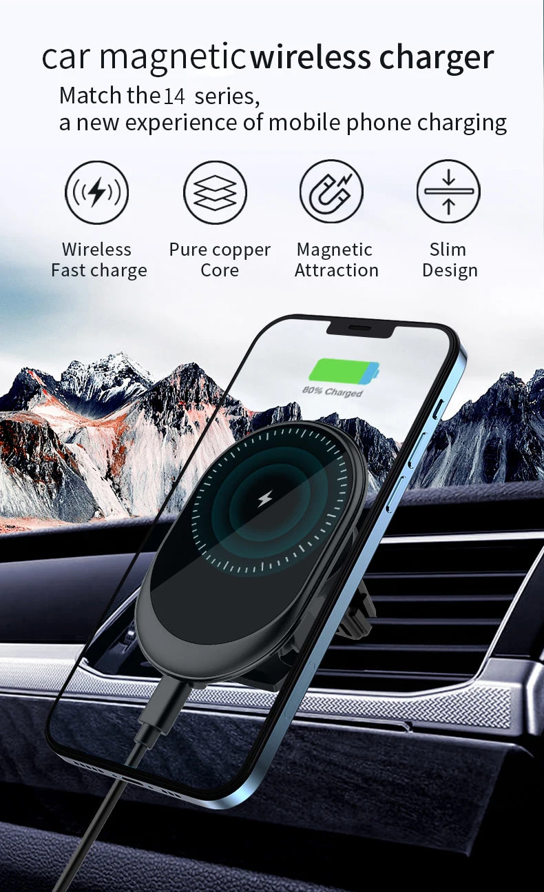 Wireless Car Charger Phone Holder Mount For Iphone 12 13 14