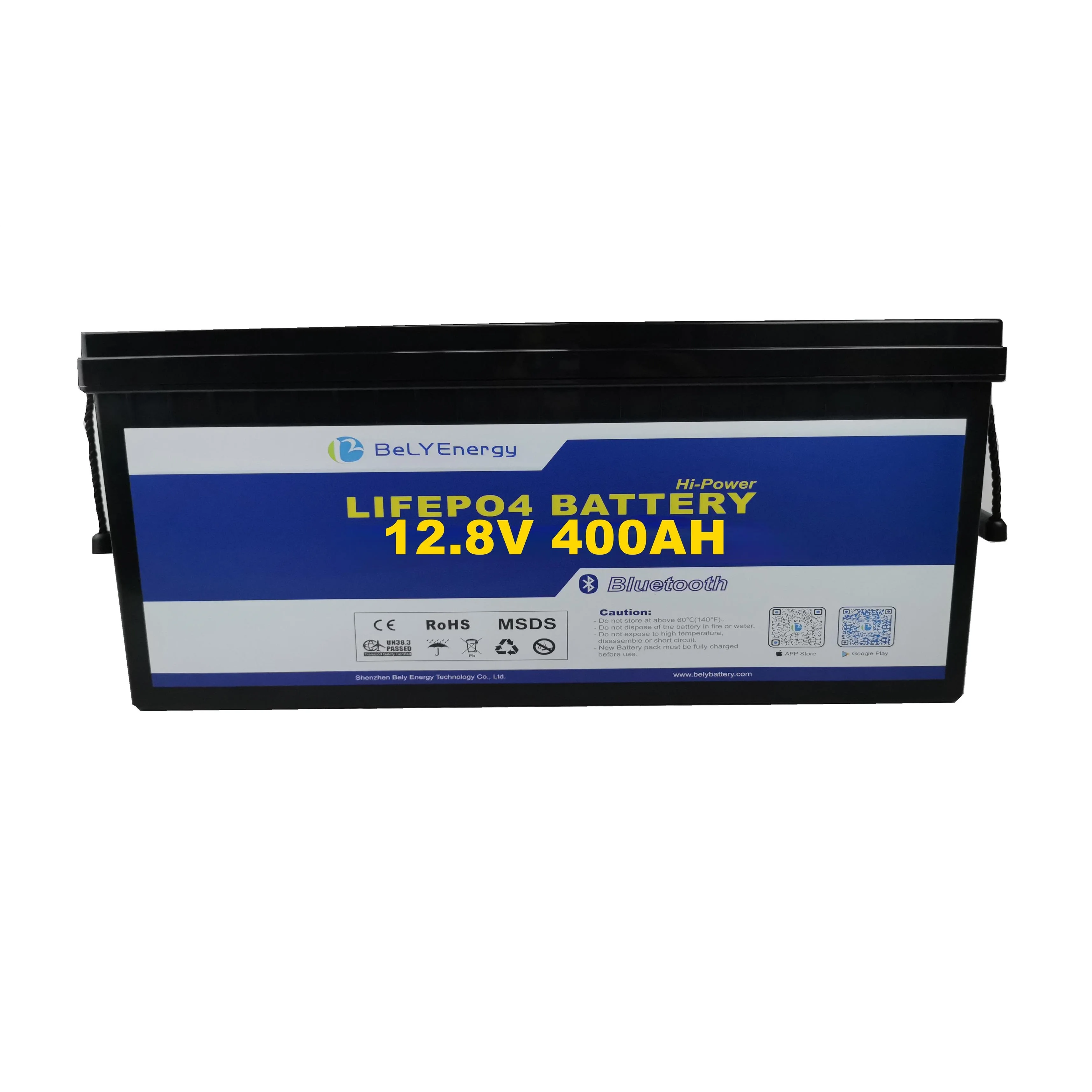 6000 Cycles Bely Battery with Bluetooth and Self Heating 12V 400Ah Solar System