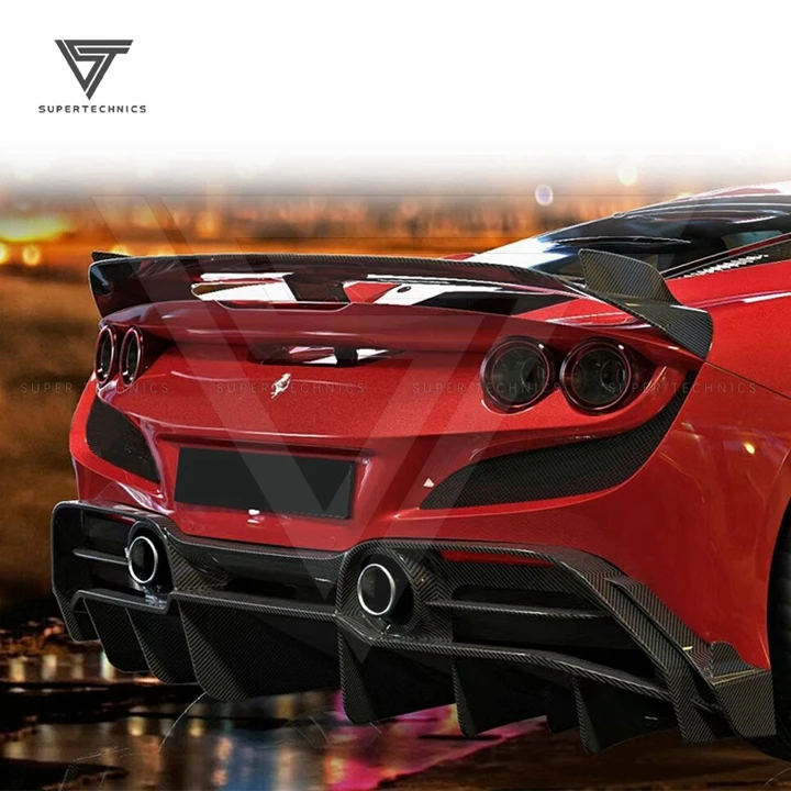 PT Style Carbon Fiber Rear Diffuser for Ferrari F8