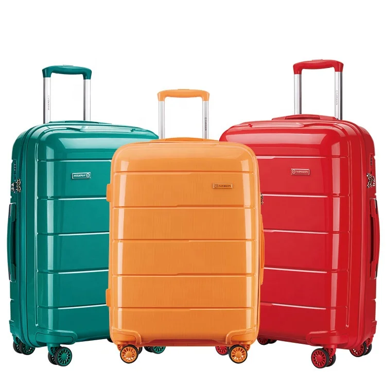 Factory Wholesale PP Carry-on Airplane Travel 3 Piece Business Spinner Trolley Suitcase Luggage Set