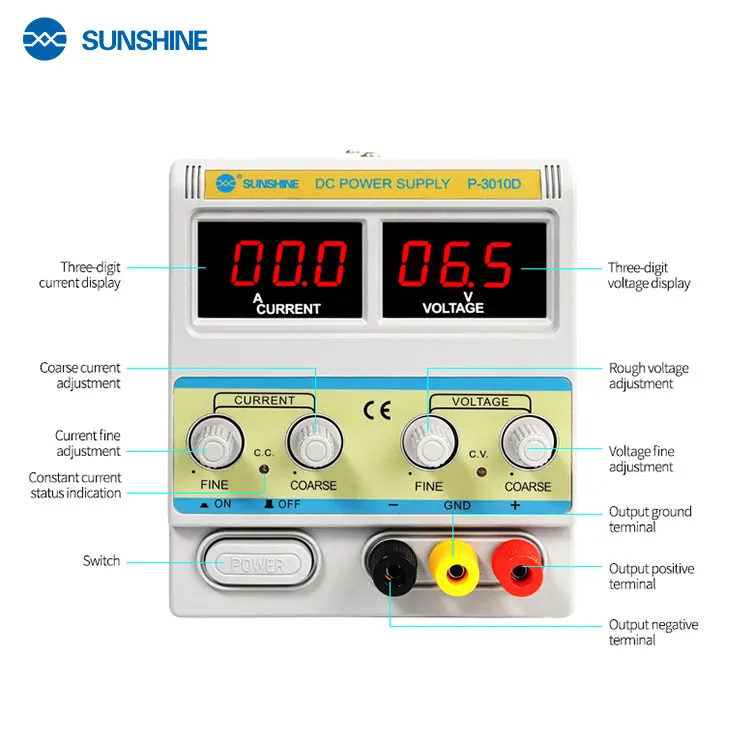 Sunshine P-3010D Adjustable DC Power Supply - 30V 10A