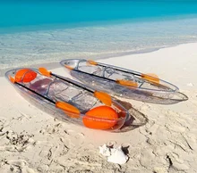 Cheap transparent polycarbonate transparent molded plastic single clear PC canoe kayaks fishing paddle