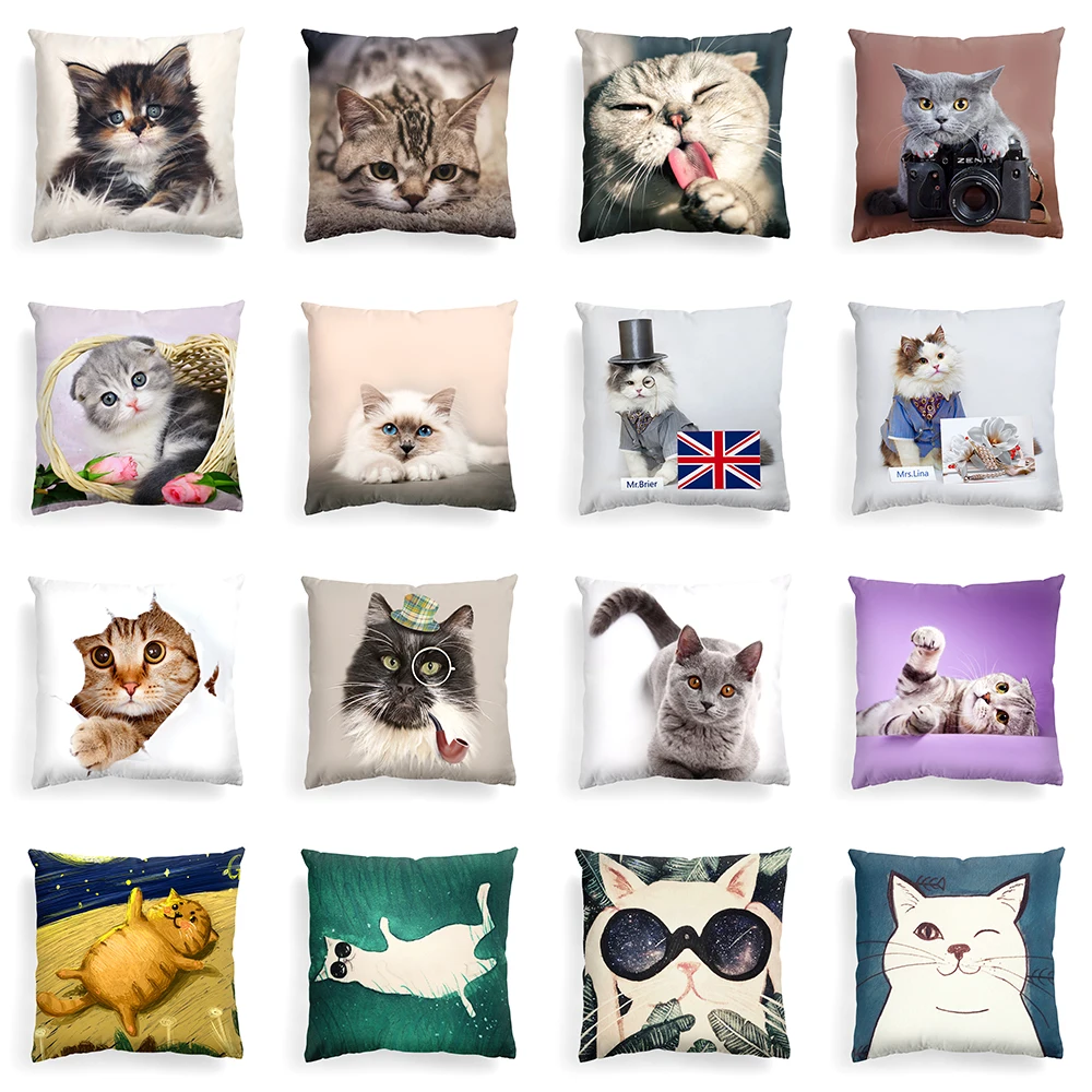 Factory Custom Throw Pillow Covers Linen Polyester Cotton Digital