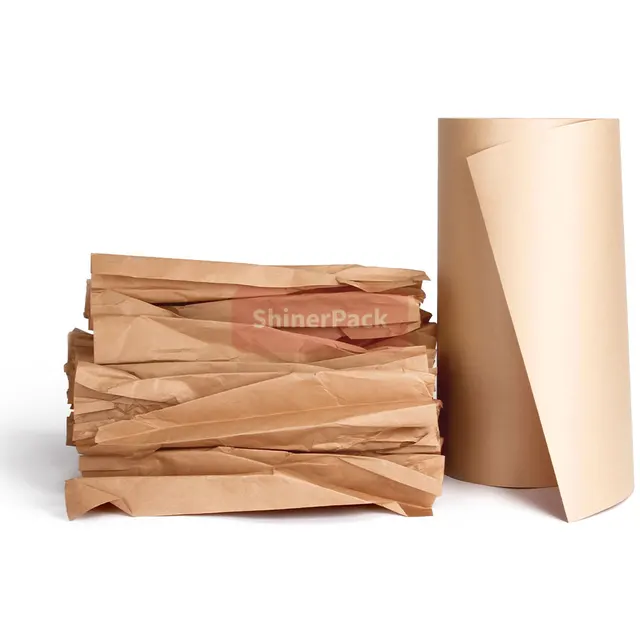 Factory Direct Sale Biodegradable Paper Cushioning Pad Kraft Packaging Paper Roll Wrapping Paper For Protection