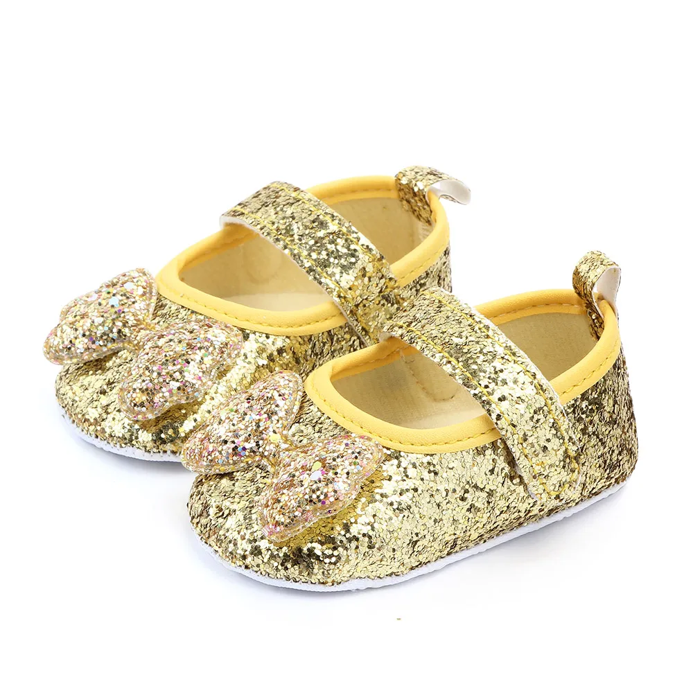 Fashionable bling bow toddler shoes baby shoes first walking shoes