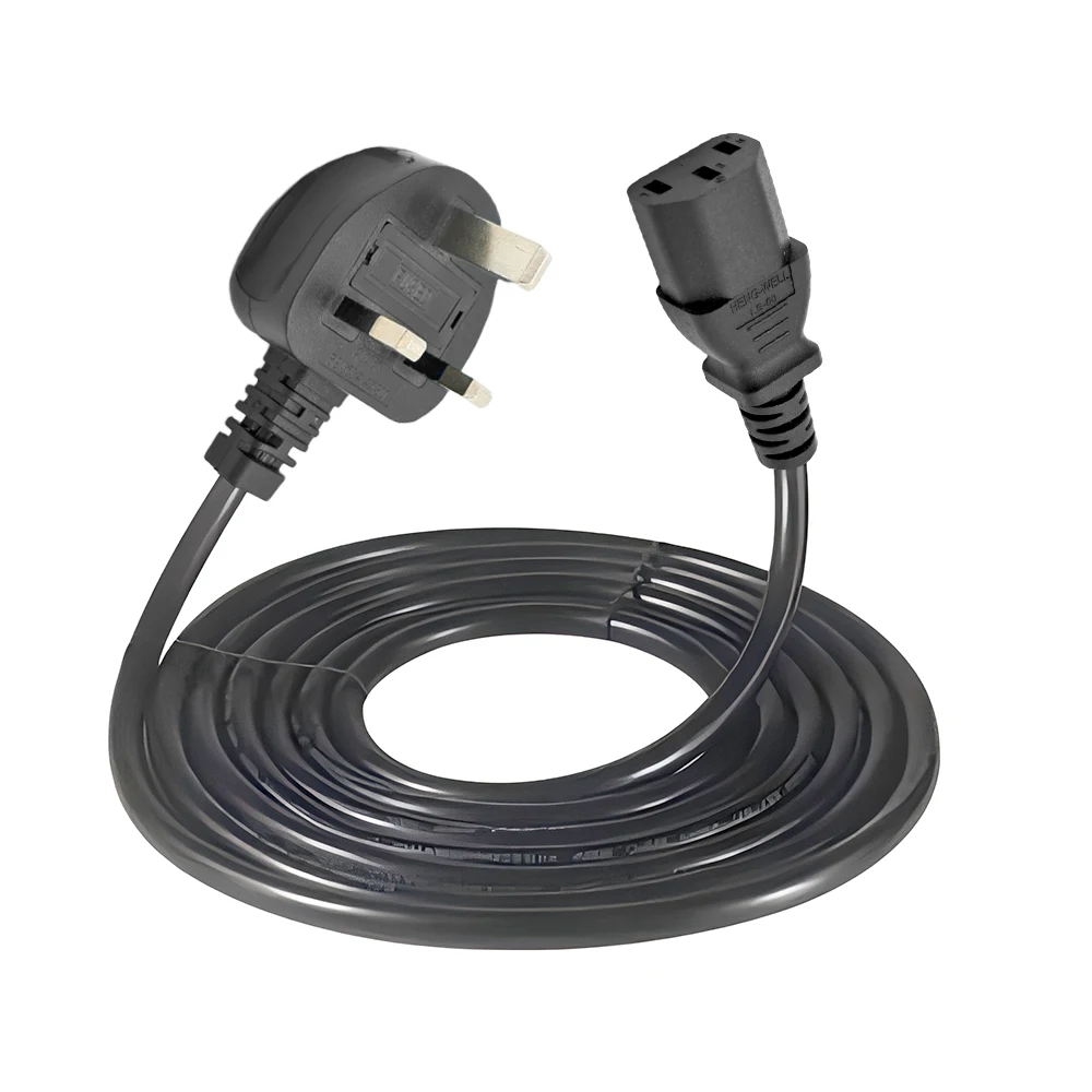 Power Supply Cord SASO Saudi Arabia Standard Power Cables 13A 250V 3 Pin  Power Cords for Computer