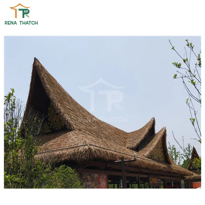 High Quality Artificial Thatch Fireproof Plastic Thatch Synthetic Thatch for Roofing in Resort and Gazebo Tile