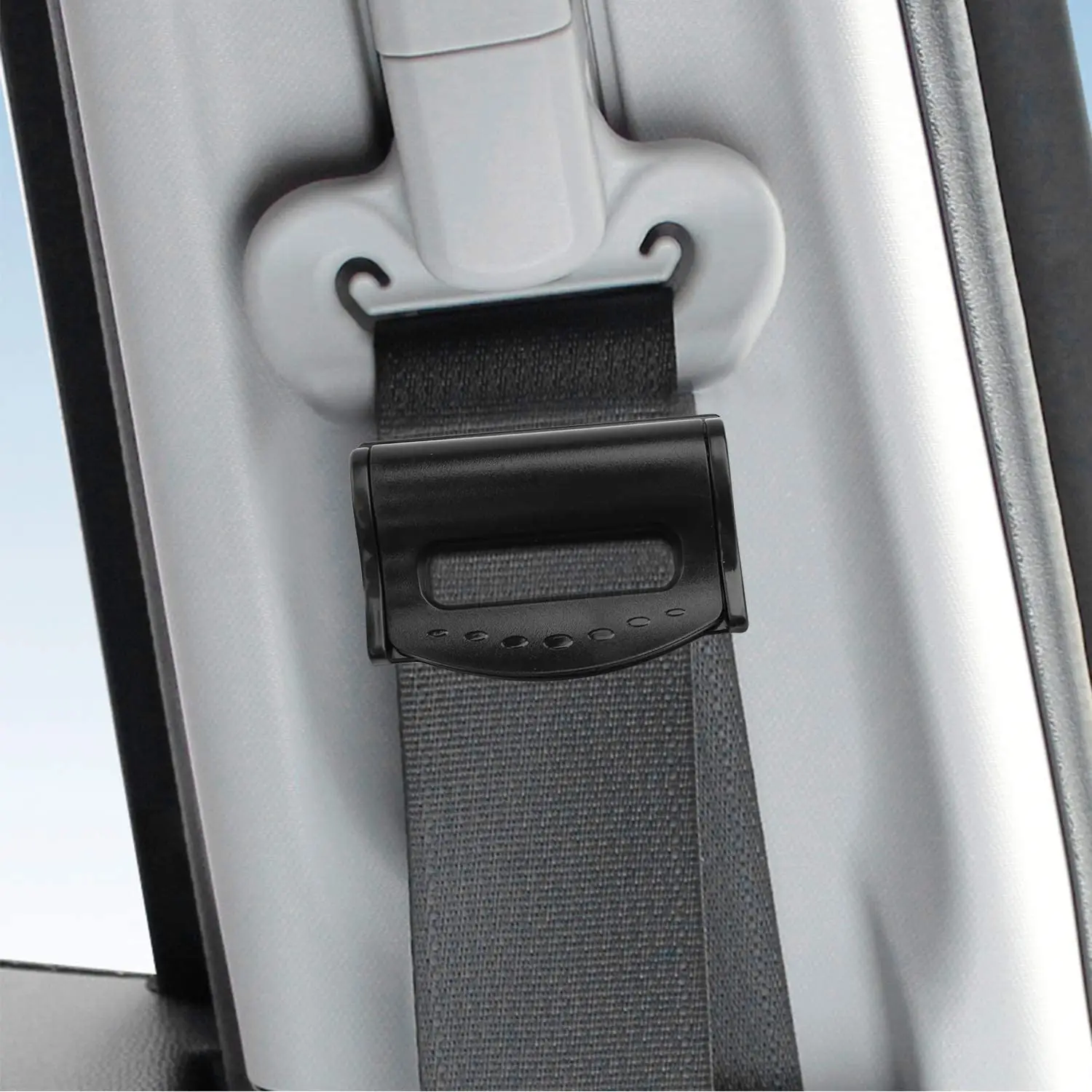 Pack of 3, Black Auto Shoulder Neck Protector Universal Car Seatbelt Strap Positioner Clip for Shorter People Norealm Car Seat Belt Adjuster Cover 