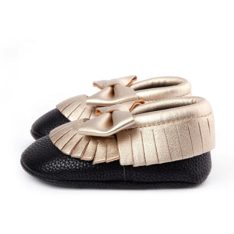 Оптовая продажа, детские мокасины с бахромой и бантом на мягкой подошве для девочек