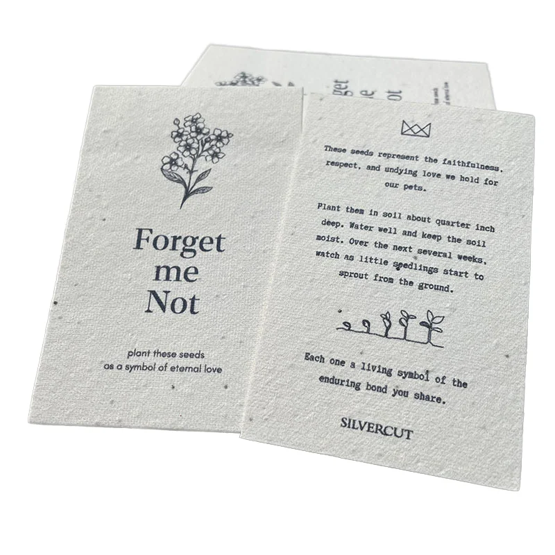 Visual Reference: Eco Friendly Forget Me Not Flower Seed Cards Customizable Logo