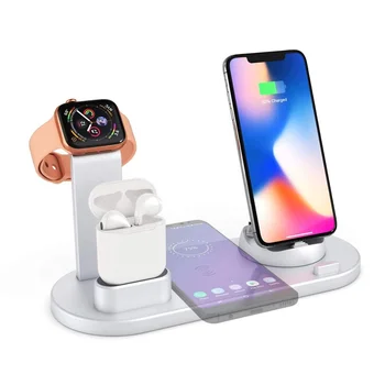 10W Qi Fast Wireless Charger Stand For iPhone 11 12 13 X 8 Apple Watch 4 in 1 Foldable Charging Dock Station for Airpods Pro