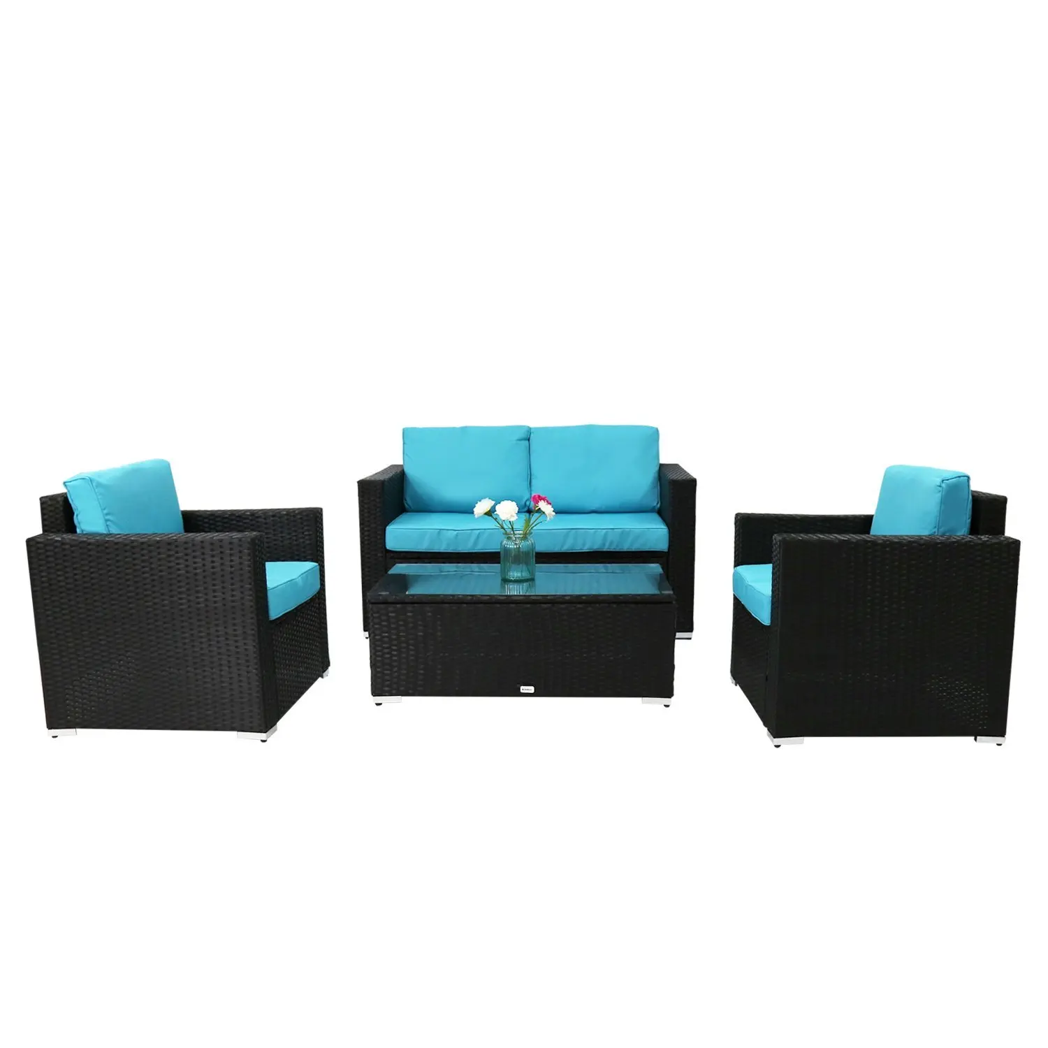 Better Homes and Gardens 8 Piece Black Wicker Patio Sectional Furniture Set