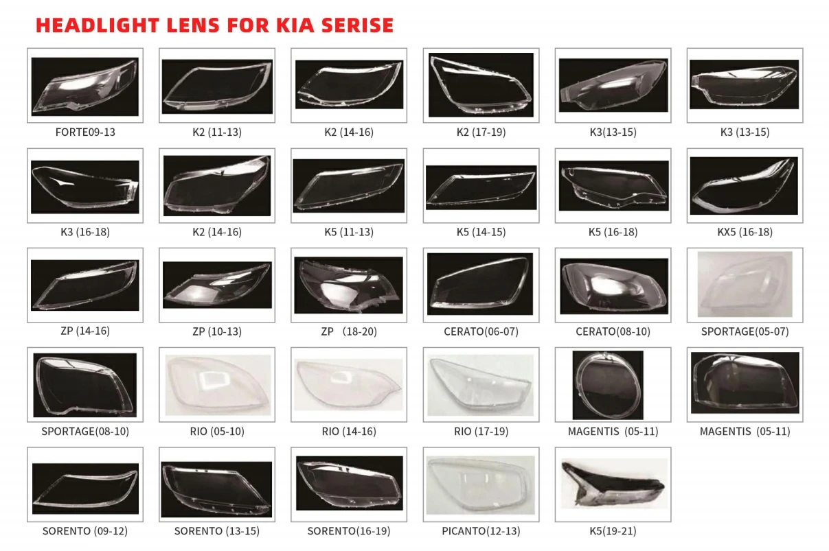 product car headlight glass lampshade cover lens for kia k2 k3 k5 forte zp cerato sportage rio light shade lens cover housing back base-30