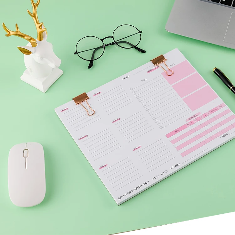 High Quality Office Undated Goal Agenda Daily Monthly Yearly Spiral Journal Planner Habit Tracker - Image 6