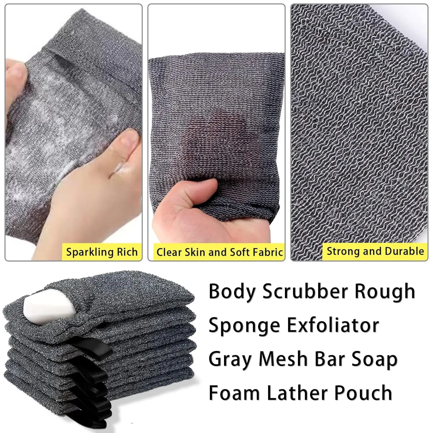 Custom Logo Eco Friendly Nylon Soap Packaging Mesh Bag Exfoliating Soap Pouch for Bath and Shower