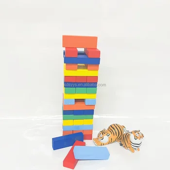 Educational Puzzle Building blocks Children's wooden board game 48 wooden tumbling tower smart stacking toys